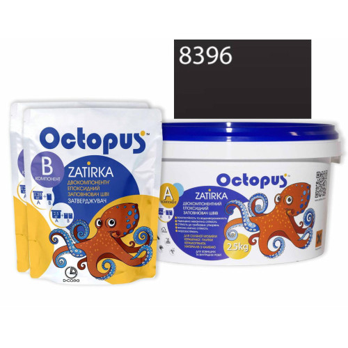 Двокомпонентна епоксидна фуга Octopus Zatirka колір сірий 8396 2,5 кг