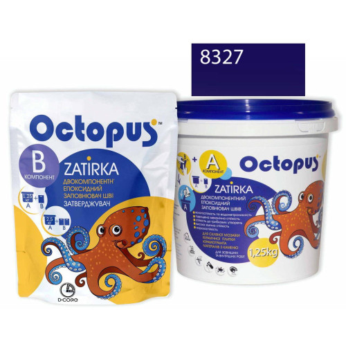 Двокомпонентна епоксидна фуга Octopus Zatirka колір фіолетово-фіалковий 8327 1,25 кг