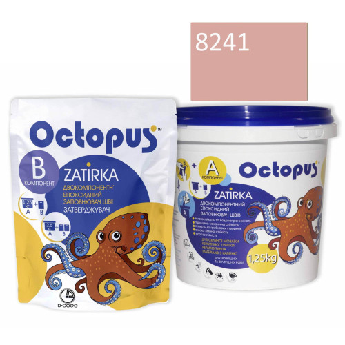 Двокомпонентна епоксидна фуга Octopus Zatirka колір персиковий 8241 1,25 кг