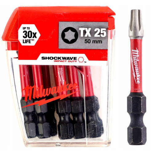 Насадка Milwaukee SHOCKWAVE TX25 50 мм (10 шт.)