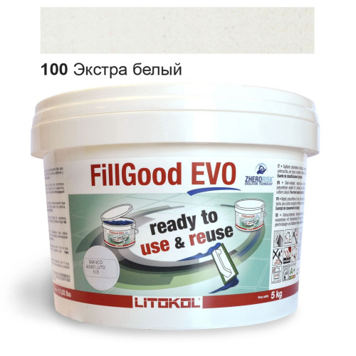 Поліуретанова фуга Litokol FillGood EVO 100 екстра біла 5 кг