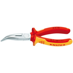 Плоскі круглогубці Knipex VDE з ріжучими кромками (хромовані), 160 мм