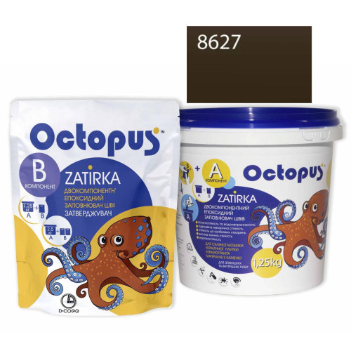 Двокомпонентна епоксидна фуга Octopus Zatirka колір сірий 8627 1,25 кг