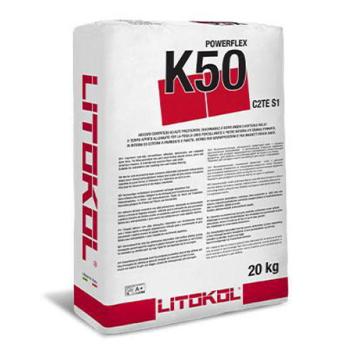 Клей на цементній основі Litokol POWERFLEX K50 C2TES1 20 кг білий