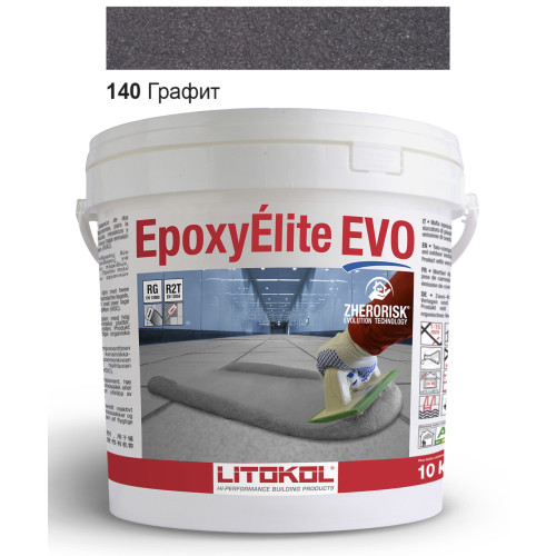 Епоксидна фуга Litokol Epoxyelite EVO c.140 двокомпонентна чорний графіт 10 кг