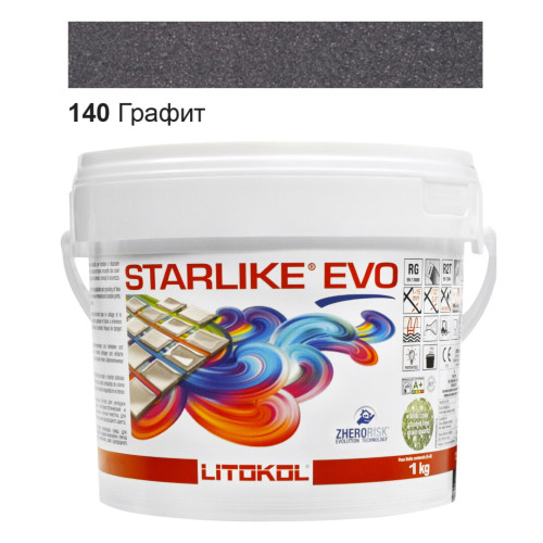 Епоксидна фуга Litokol Starlike EVO 140 графіт 1 кг