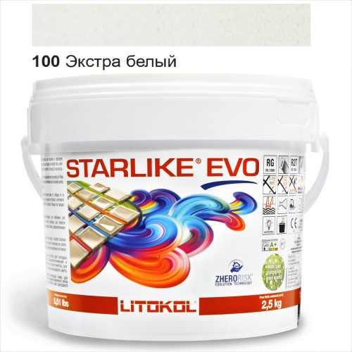 Епоксидна фуга Litokol Starlike EVO 100 екстра біла 2,5 кг