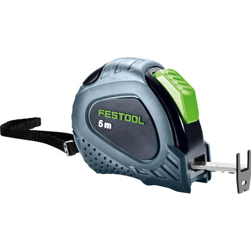 Рулетка FESTOOL 5 м, двостороннє градуювання, обгумована, метрична