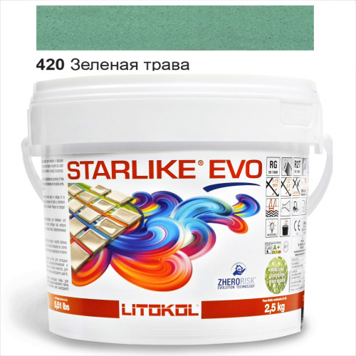 Епоксидна фуга Litokol Starlike EVO 420 зелена трава (світло-зелена) 2,5 кг