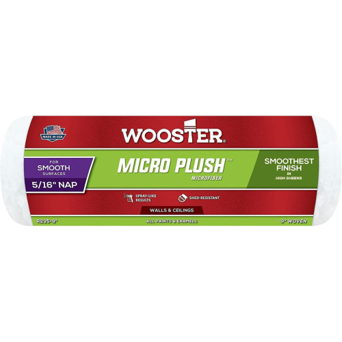 Малярний валик Wooster Micro Plush Microfiber (ТКАНИНИЙ) 23 см (9”) ворс 8 мм (5/16”) (R238-9)