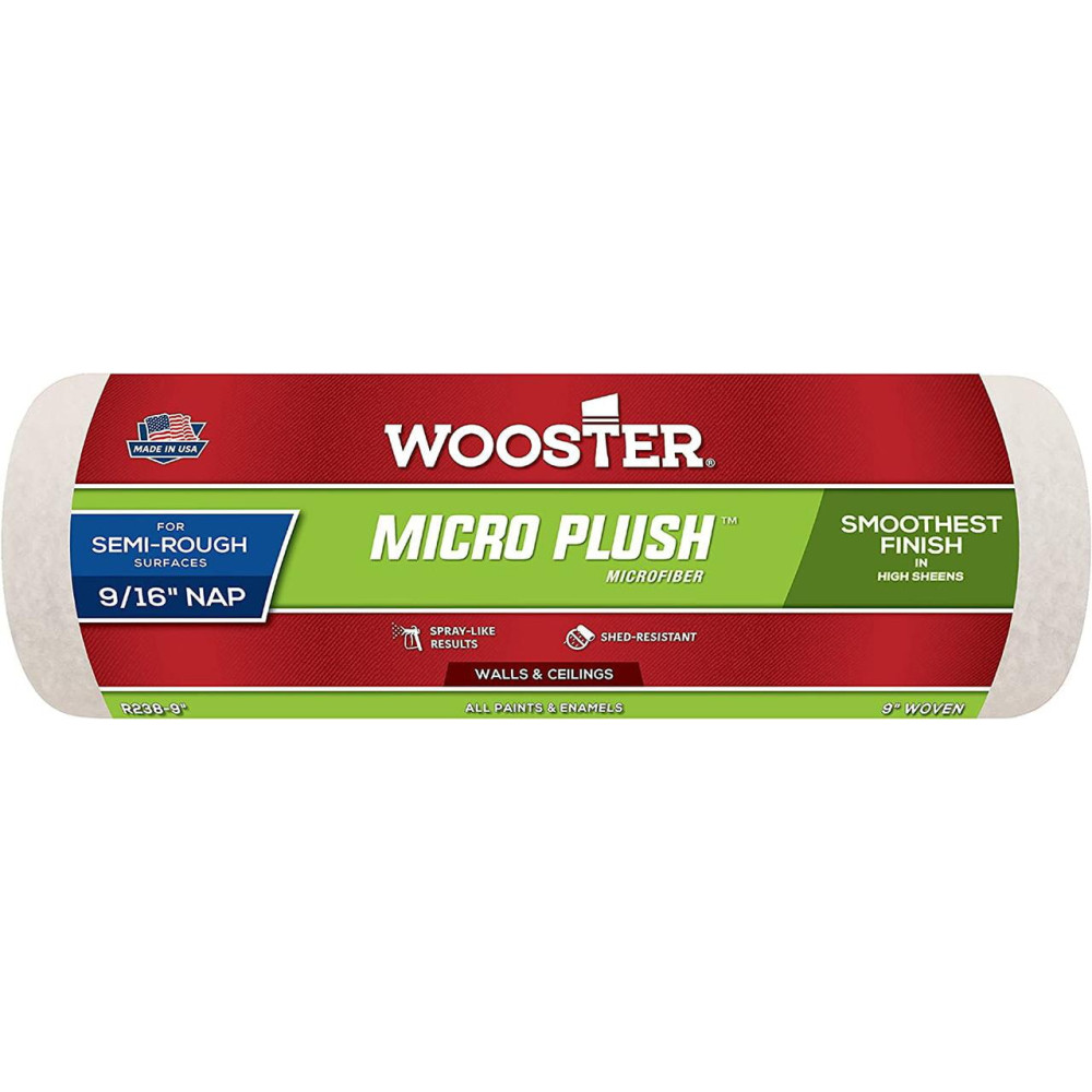 Малярний валик Wooster Micro Plush Microfiber (ТКАНИНИЙ) 23 см (9”) ворс 14 мм (9/16”)