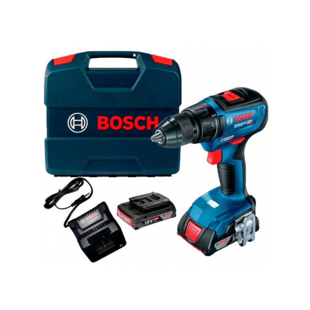 Акумуляторний дриль (шуруповерт) Bosch Professional GSR 18V-50 + 2 акб 18 В/2 Ач + ЗП GAL 18V-20 + L-Case