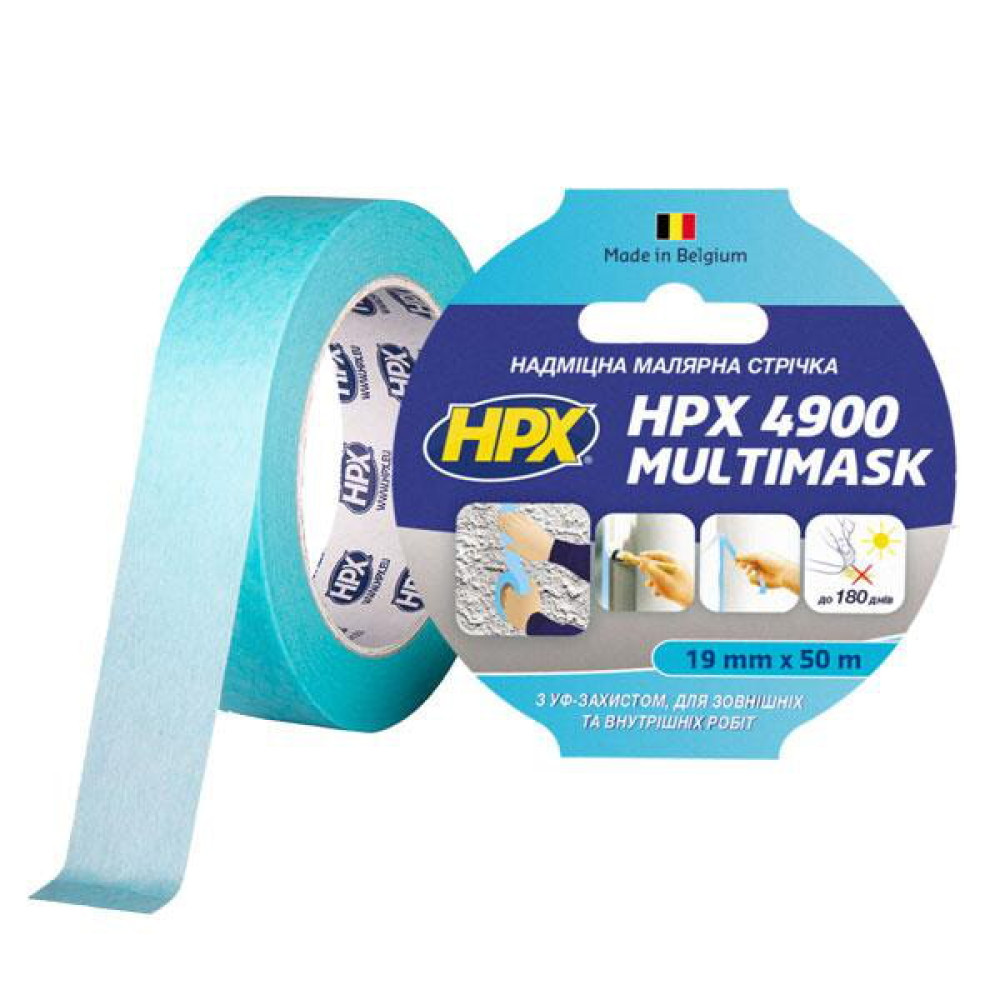 Надміцна малярська стрічка HPX 4900 MULTIMASK 19ммх50м з УФ-захистом