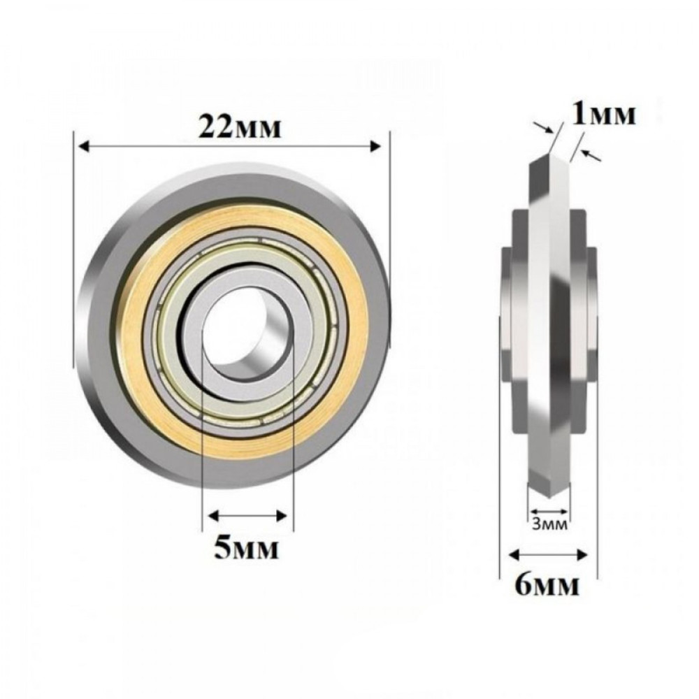 Ріжучий ролик (різець) BIHUI MAX LINE 22х5 мм