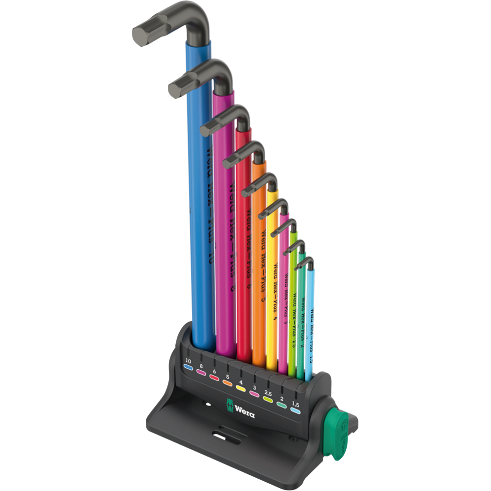 Набір Г-подібних ключів WERA 950/9 Hex-Plus Multicolour 3