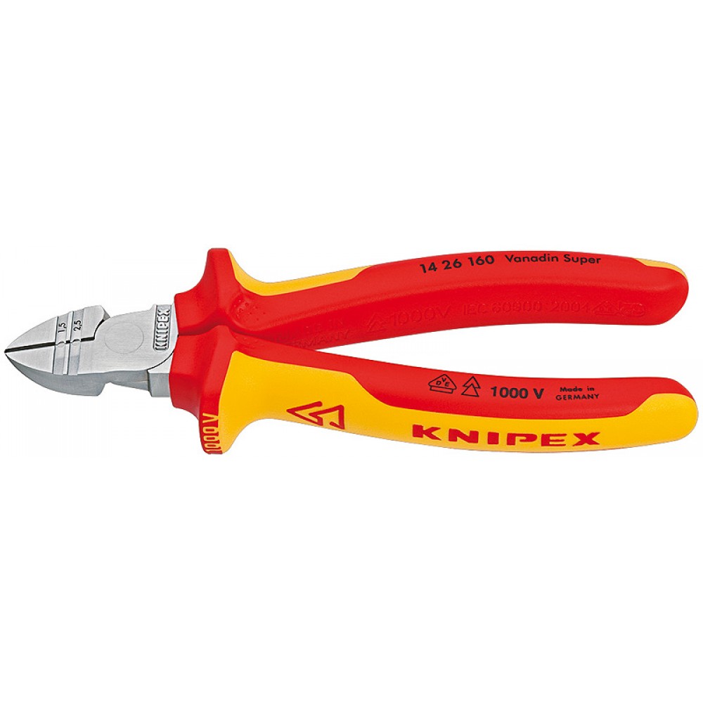 Кусачки бічні Knipex VDE для видалення ізоляції, 160 мм