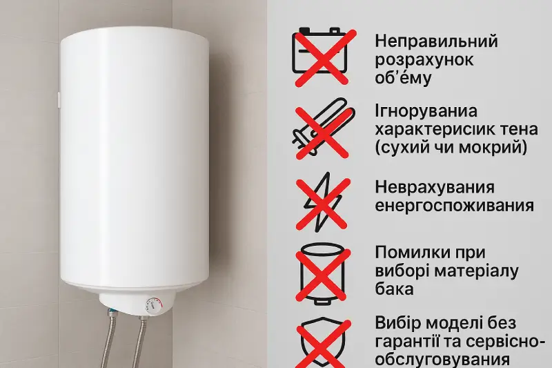 ТОП-5 поширених помилок при виборі бойлера і як їх уникнути
