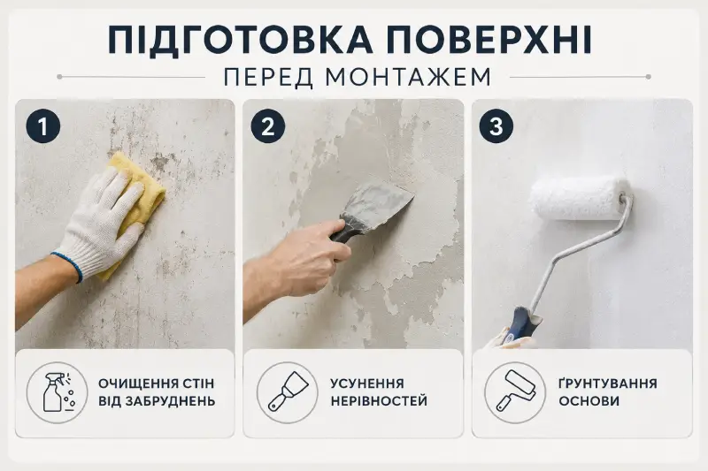 Підготовка поверхні до монтажу