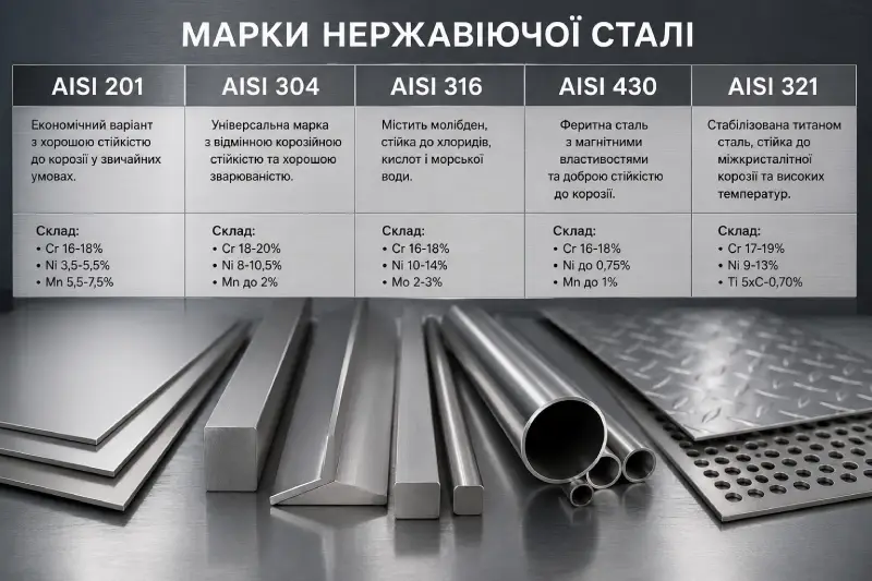 Марки нержавіючої сталі