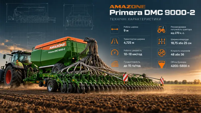 Технічні характеристики AMAZONE Primera DMC 9000-2