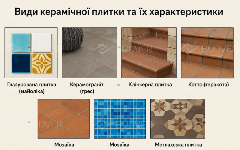 Види керамічної плитки та сфери застосування